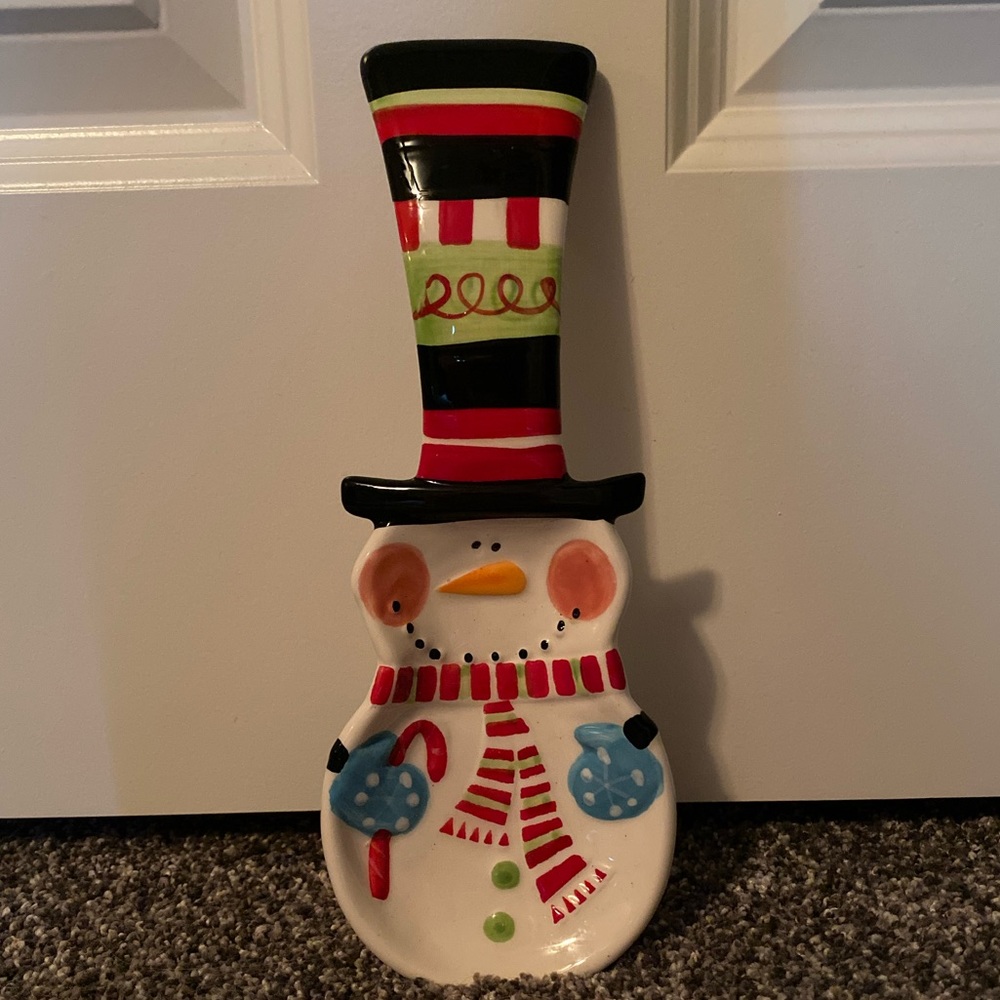 Pier 1 Snowman Spoon Rest- Never Used!